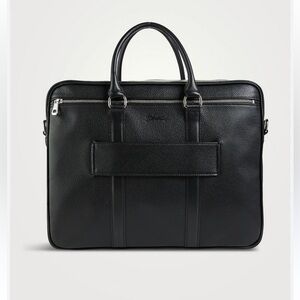 Longchamp Le Foulonné Leather Briefcase (Black)